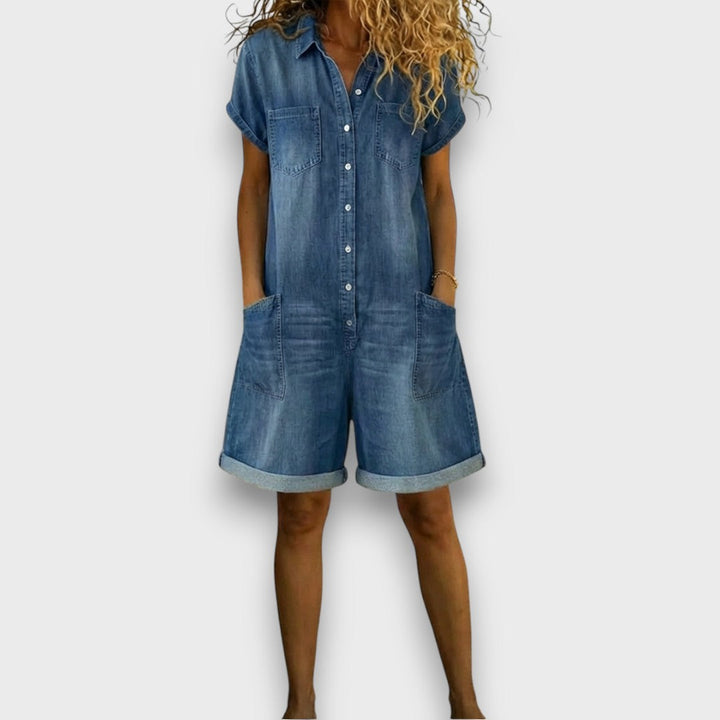 Joan | Vintage-Shorts mit Denim-Effekt