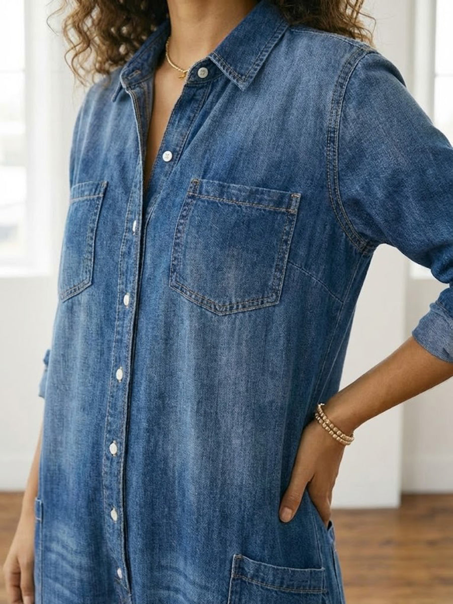 Diana | Vintage-Jumpsuit aus gewaschenem, weichem Denim