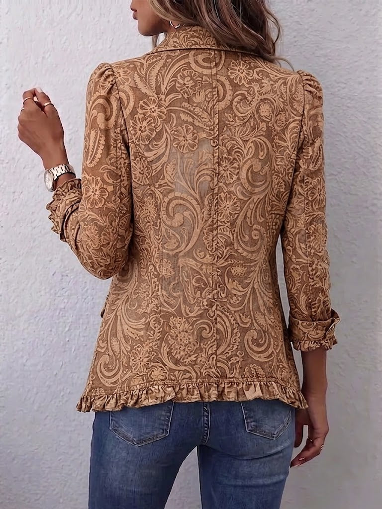 Concepción | Vintage-Blumenjacke mit Rüschen