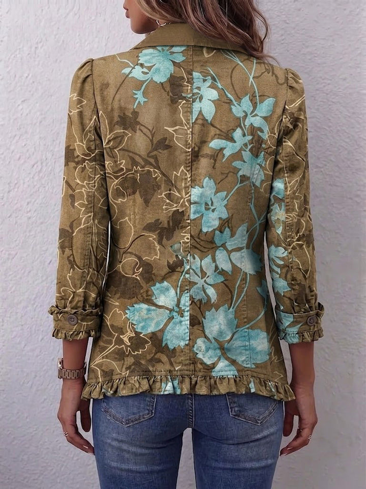 Gesundheit | Floral Verblassende Jacke mit Rüschen