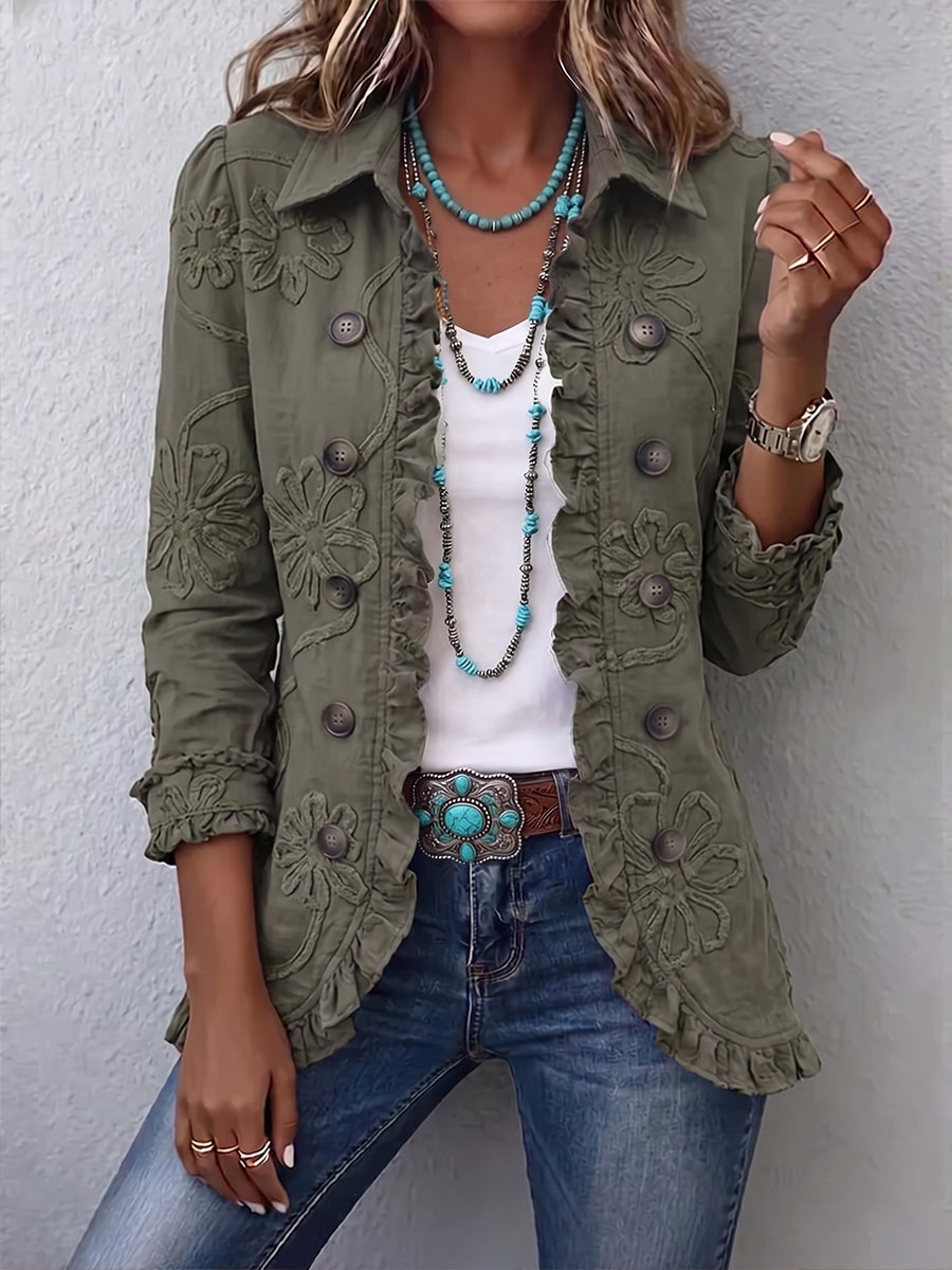 Hannah | Bestickte Jacke mit Volants
