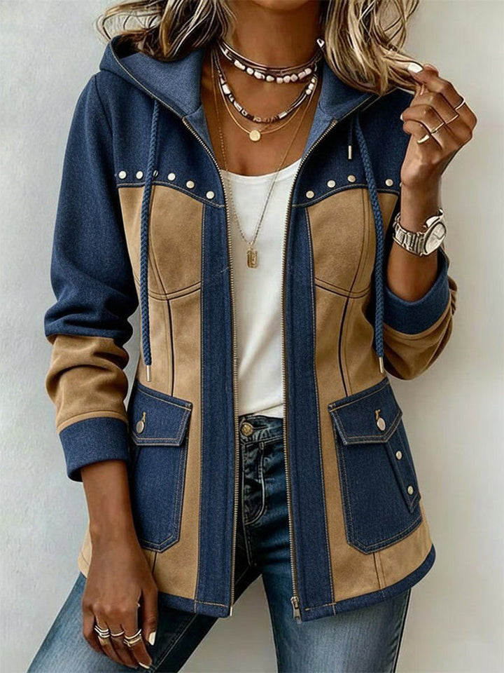 Chiara | Kapuzenjacke aus zwei Materialien Véronique