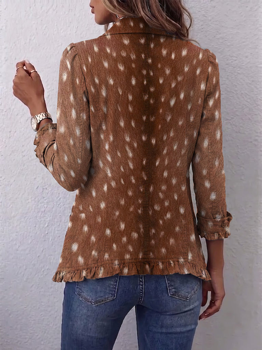 Nicolasa | Tiermuster-Jacke mit Volants