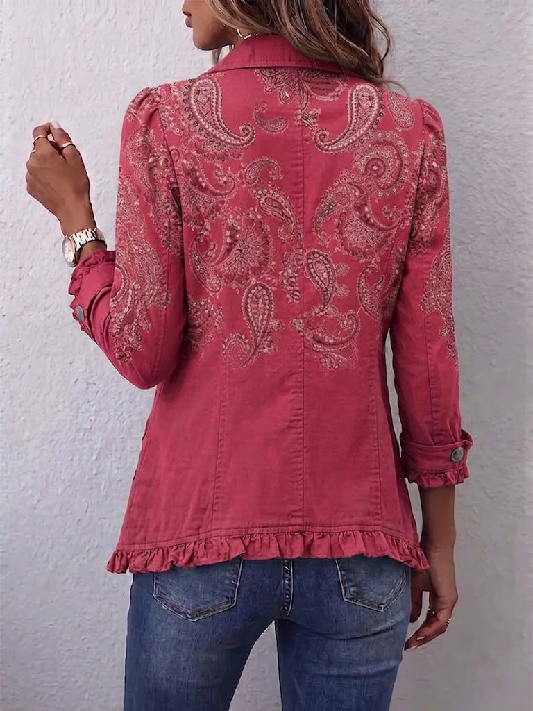 Adoración | Rosa Kaschmirjacke mit Rüschen