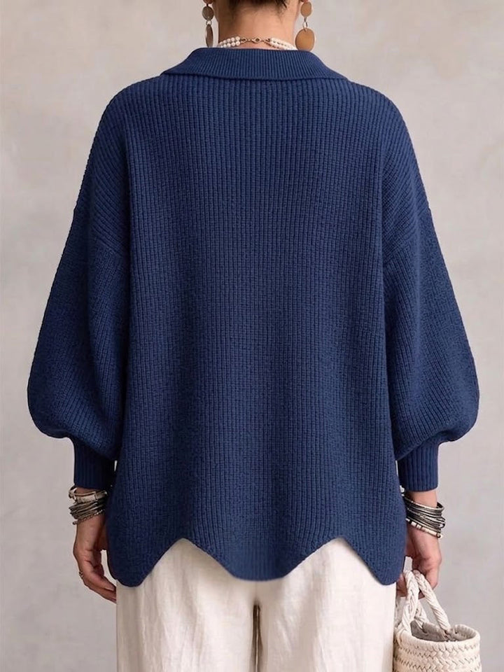 Karina - Oversized Cardigan mit Kragen und Knöpfen