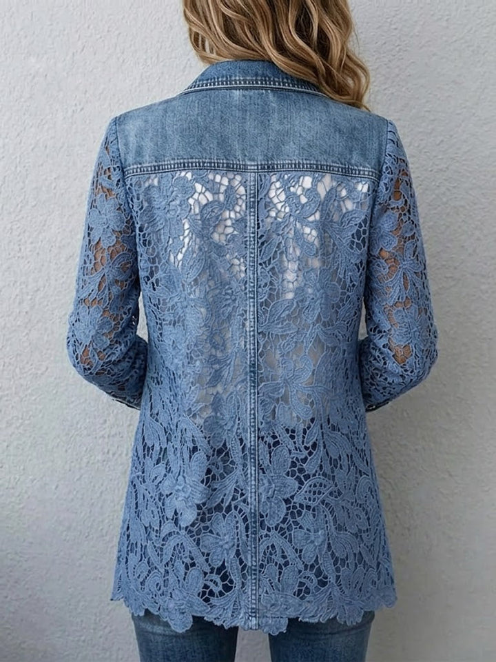 Alicia | Blazer mit floralem Spitzenbesatz