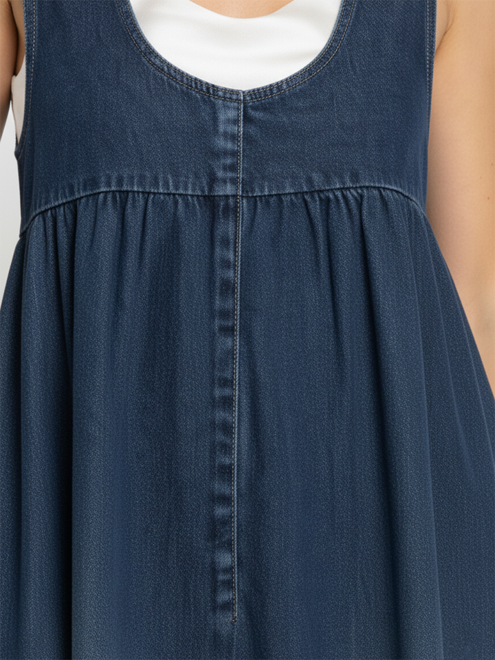 Karen | Langes Vintage-Denim-Kleid mit weichem Baumwolltouch