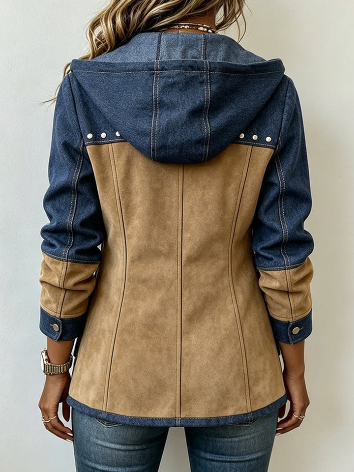 Chiara | Kapuzenjacke aus zwei Materialien Véronique