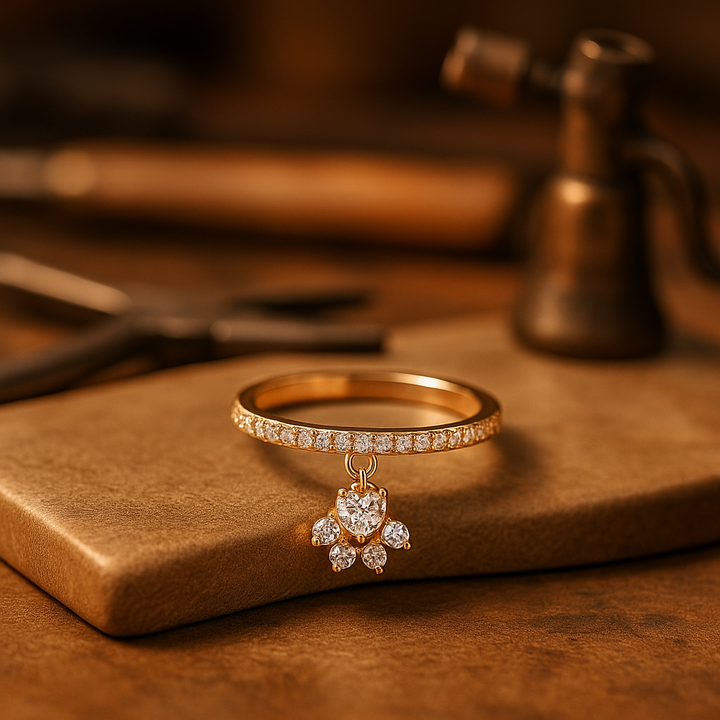 Anello Paw & Heart – Effekt von Gold und Silber
