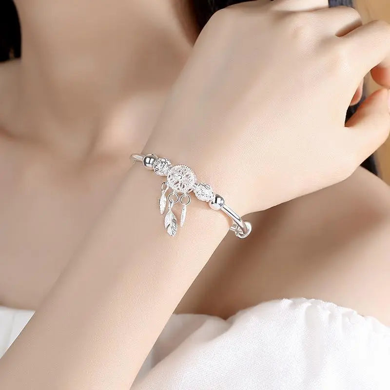 Silberarmband mit Traumfänger-Anhänger