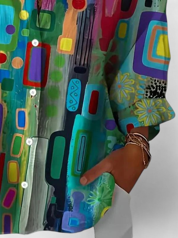 Rose™ | Elegante geometrische Musterbluse