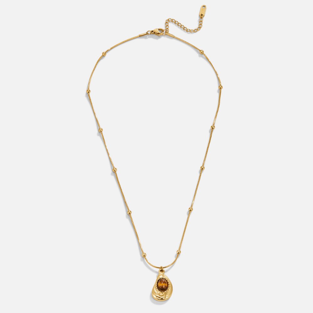 Elegantes Goldcollier mit Tigerauge