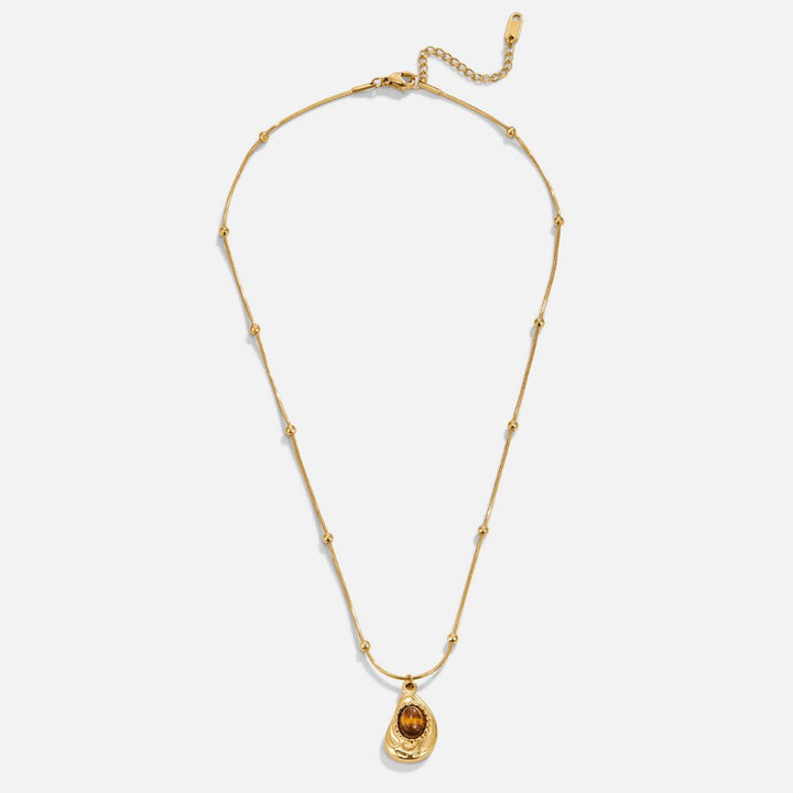 Elegantes Goldcollier mit Tigerauge