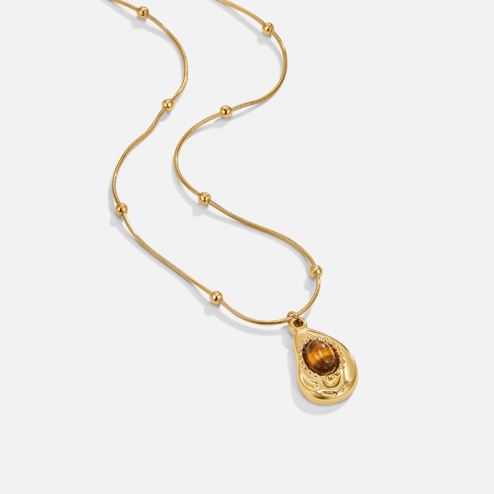 Elegantes Goldcollier mit Tigerauge