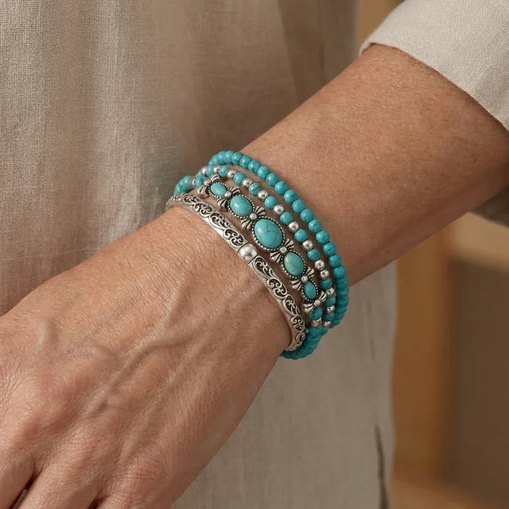 Mirella™ - Boho-Armbandkollektion mit Türkisen Perlen