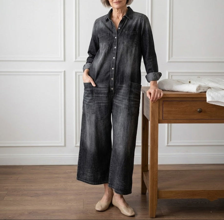 Diana | Vintage-Jumpsuit aus gewaschenem, weichem Denim