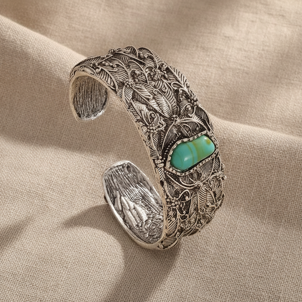 Teodora™ - Vintage Cuff Bracelet mit Türkis