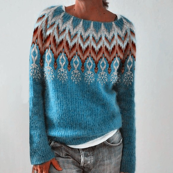 Eva - Retro skandinavischer Strickpullover