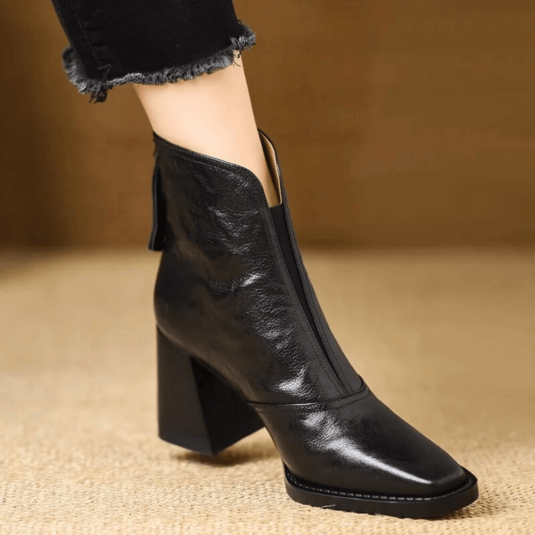 Norina | Stiefeletten aus Leder mit mittelhohem Absatz