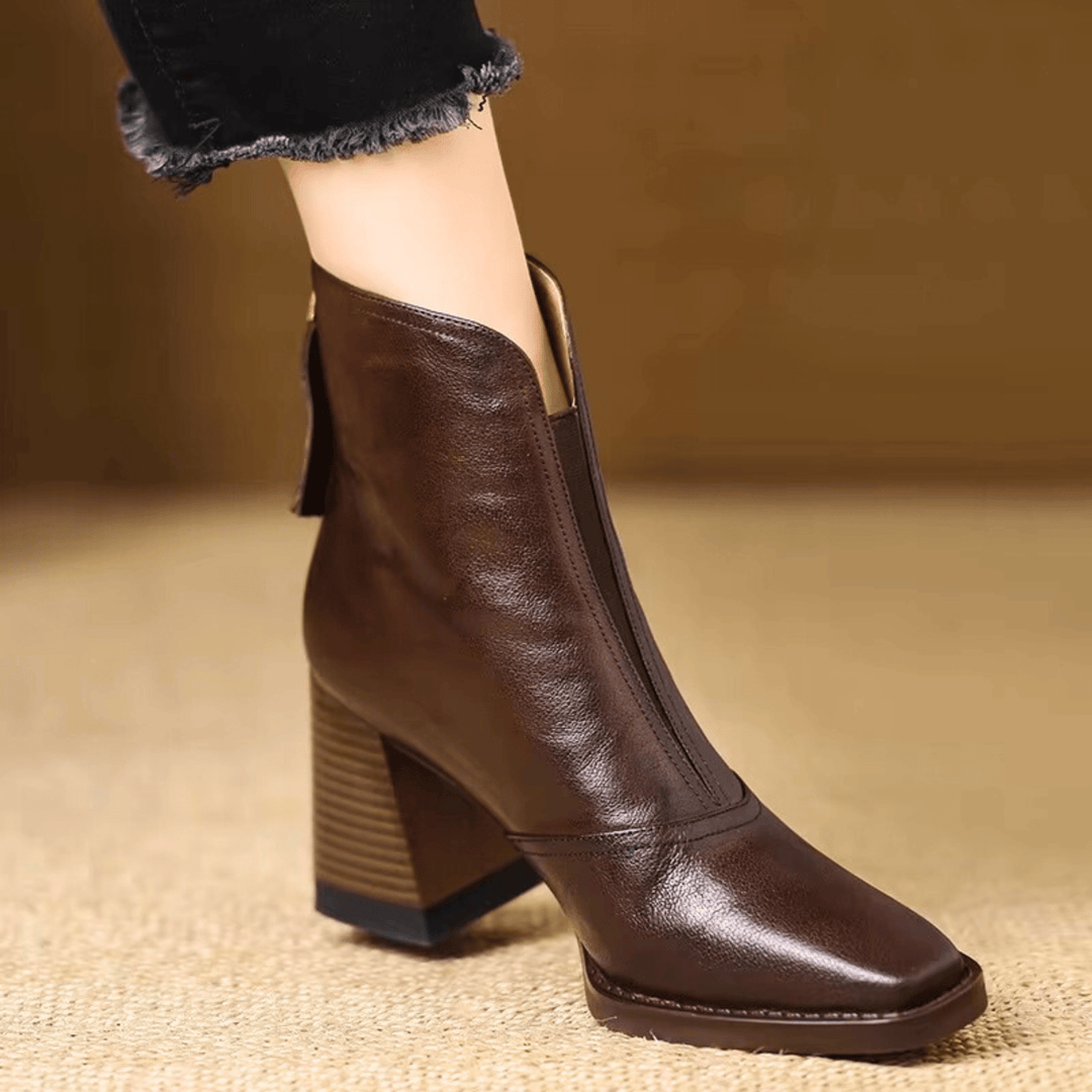Norina | Stiefeletten aus Leder mit mittelhohem Absatz